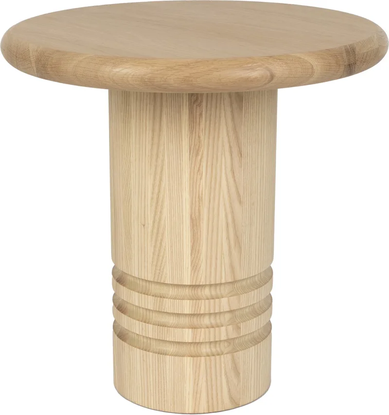 Chunk Bijzettafel Rond 45 cm Hout de Zuiver en Beige – photo du produit
