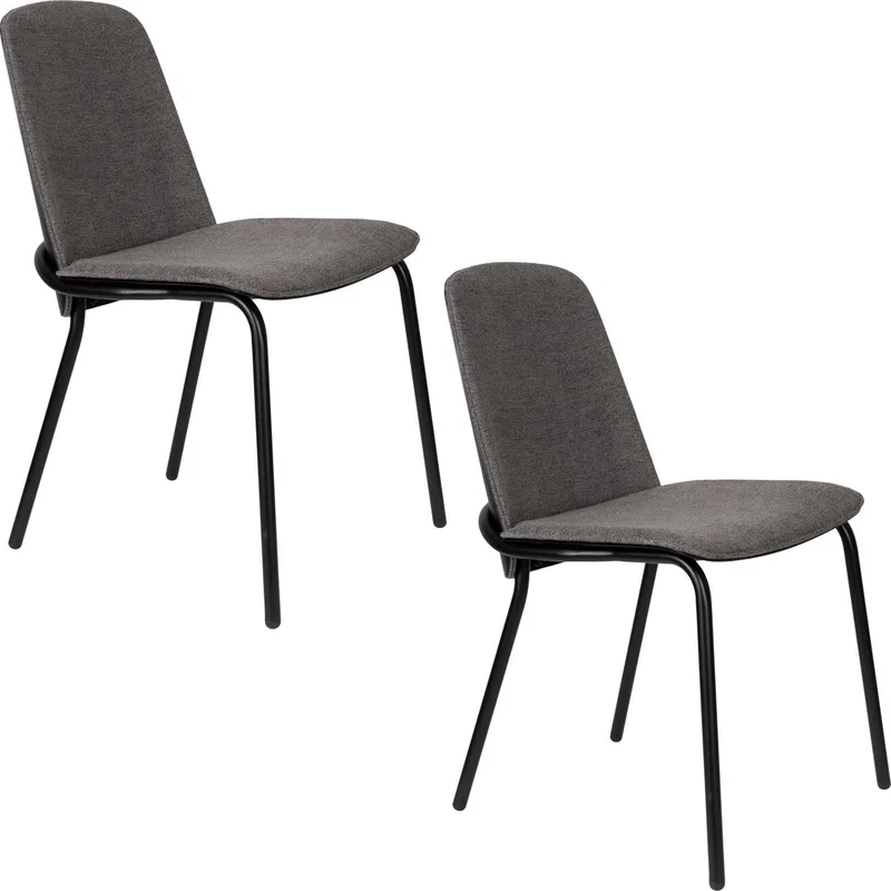 Clip Eetkamerstoelen Zwart/Grijs - Set van 2 de Zuiver en Zwart – photo du produit