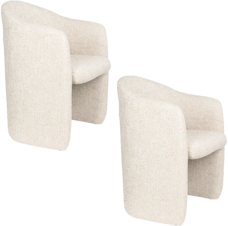 Contour Eetkamerstoelen Armleuning - Set van 2 by Zuiver in Beige – product photo