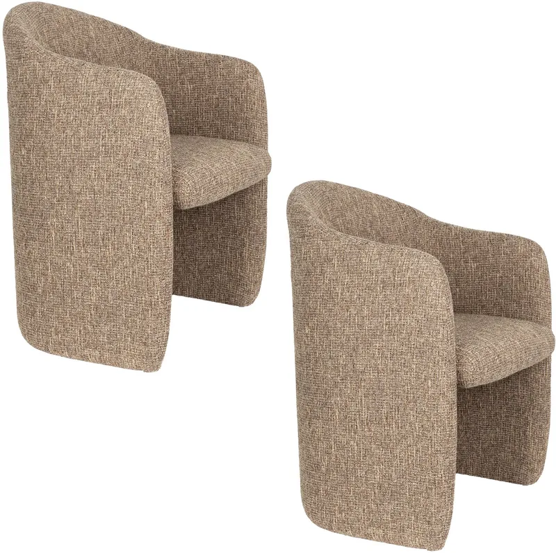Contour Eetkamerstoelen Armleuning - Set van 2 van Zuiver in Lichtbruin – productfoto