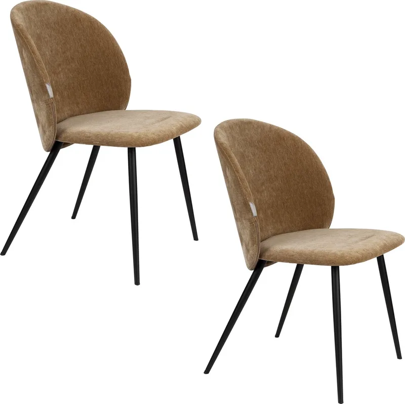 Cozy Eetkamerstoelen Mosterd - Set van 2 van Zuiver in Geel – productfoto