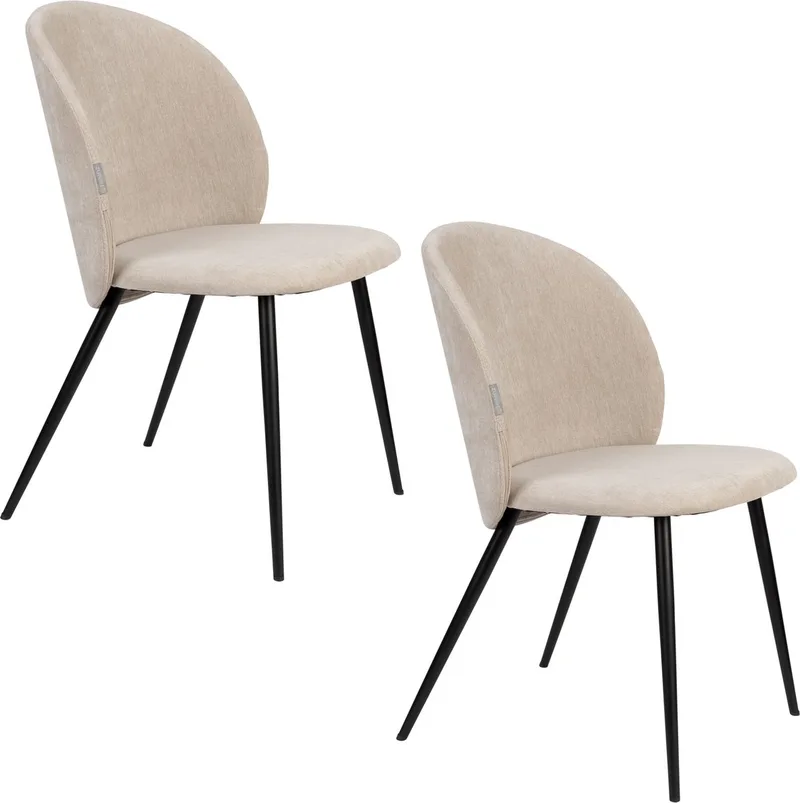 Cozy Eetkamerstoelen - Set van 2 van Zuiver in Beige – productfoto