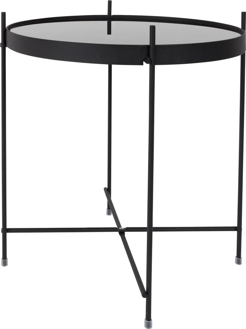 Cupid Bijzettafel Rond 43 cm Glas/ Metaal by Zuiver in Zwart – product photo