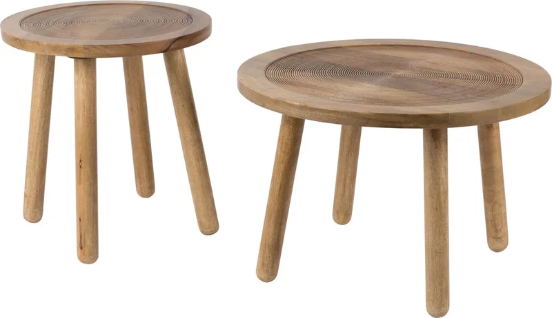 Dendron Bijzettafel Rond 43 cm Mangohout by Zuiver in Bruin – product photo
