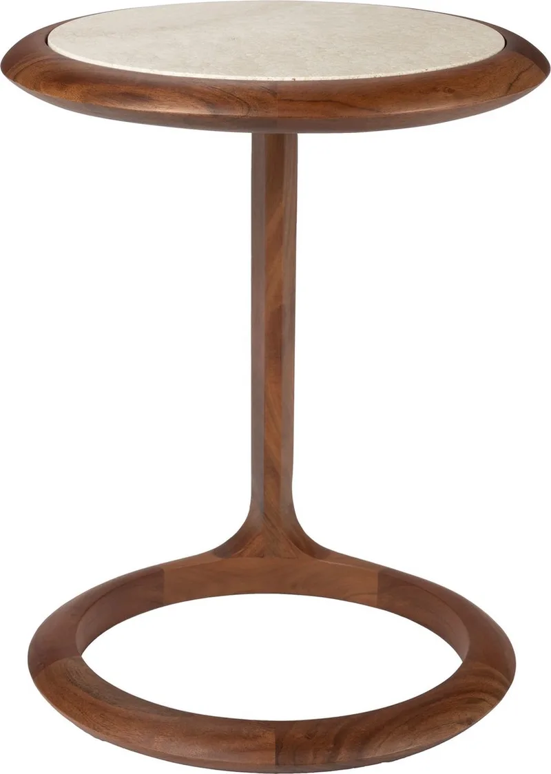 Doppio Bijzettafel Rond de Zuiver en Bruin – photo du produit