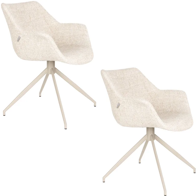Doulton Eetkamerstoelen Armleuning - Set van 2 von Zuiver in Beige – Produktfoto