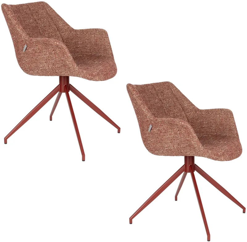 Doulton Eetkamerstoelen Armleuning Terra/ - Set van 2 de Zuiver en Rood – photo du produit