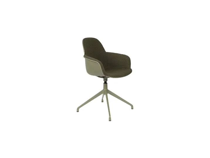 Fauteuil en tissu vert, pivotant, assise rembourrée von Zuiver – Produktfoto