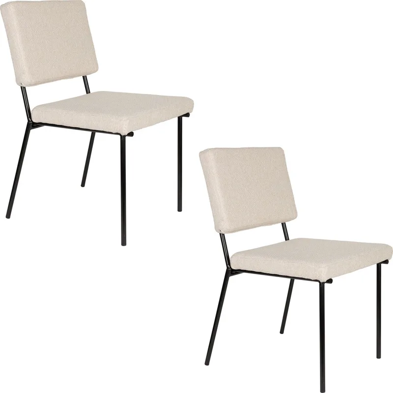 Fellow Eetkamerstoelen Off-White - Set van 2 de Zuiver en Off White – photo du produit