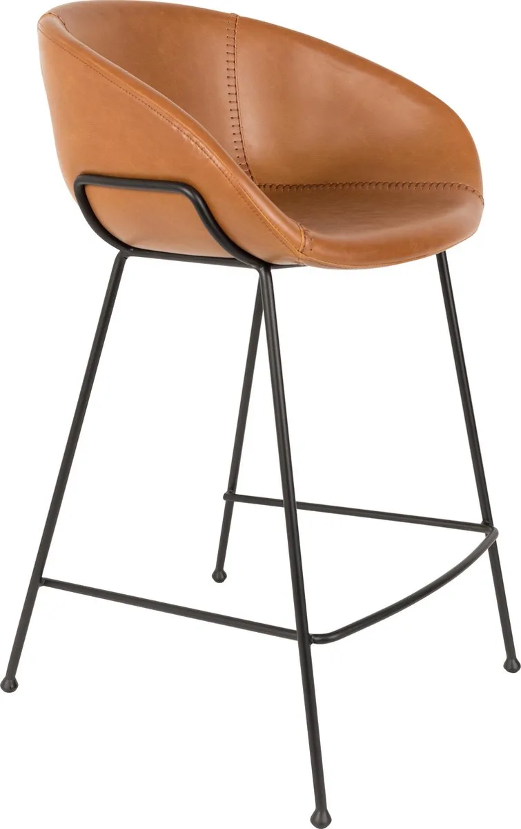 Feston Barkrukken rugleuning 65 cm - Set van 2 de Zuiver en Bruin – photo du produit