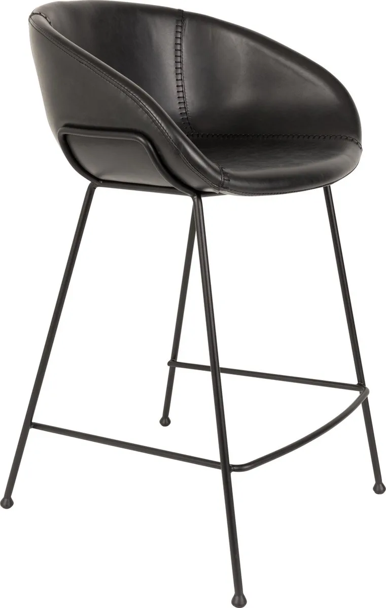 Feston Barkrukken rugleuning 65 cm - Set van 2 de Zuiver en Zwart – photo du produit