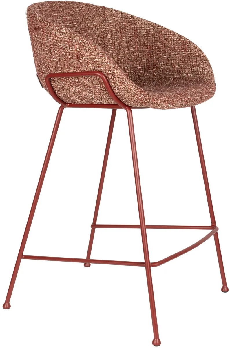 Feston Barkrukken rugleuning 65 cm Terra/ - Set van 2 de Zuiver en Rood – photo du produit