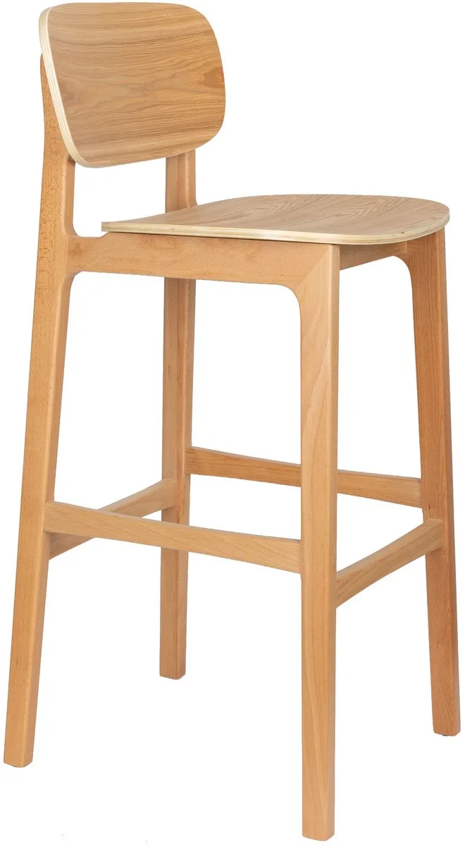 Fleur Barkruk Hout von Zuiver in Beige – Produktfoto