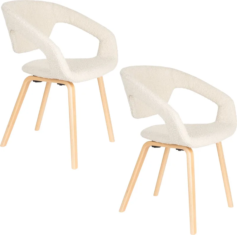 Flexback Eetkamerstoelen Armleuning - Set van 2 van Zuiver in Beige – productfoto