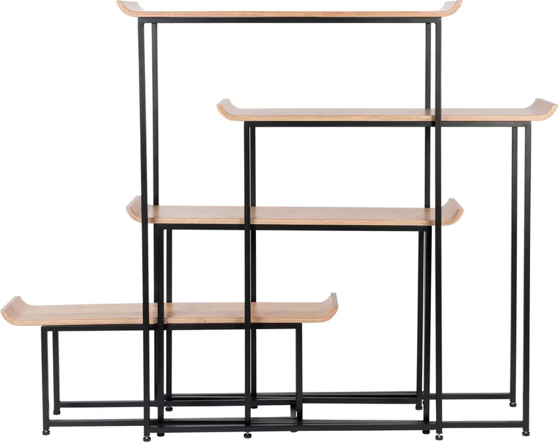 Flodka Kast/ Stellingkast Hout/ Metaal de Zuiver en Zwart – photo du produit