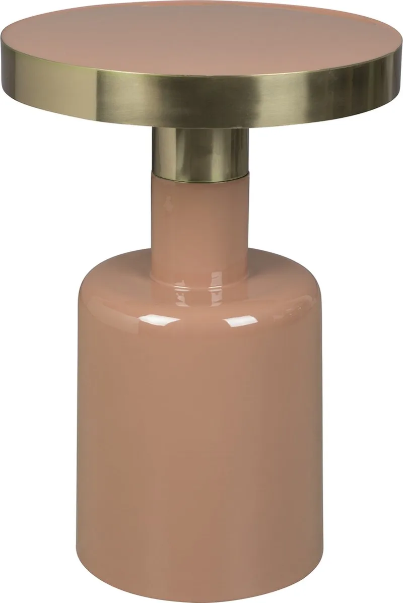 Glam Bijzettafel Rond 36 cm Goud von Zuiver in Roze – Produktfoto