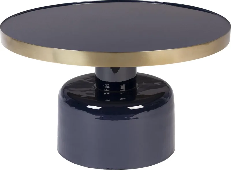 Glam Salontafel Rond 60 cm Goud van Zuiver in Blauw – productfoto