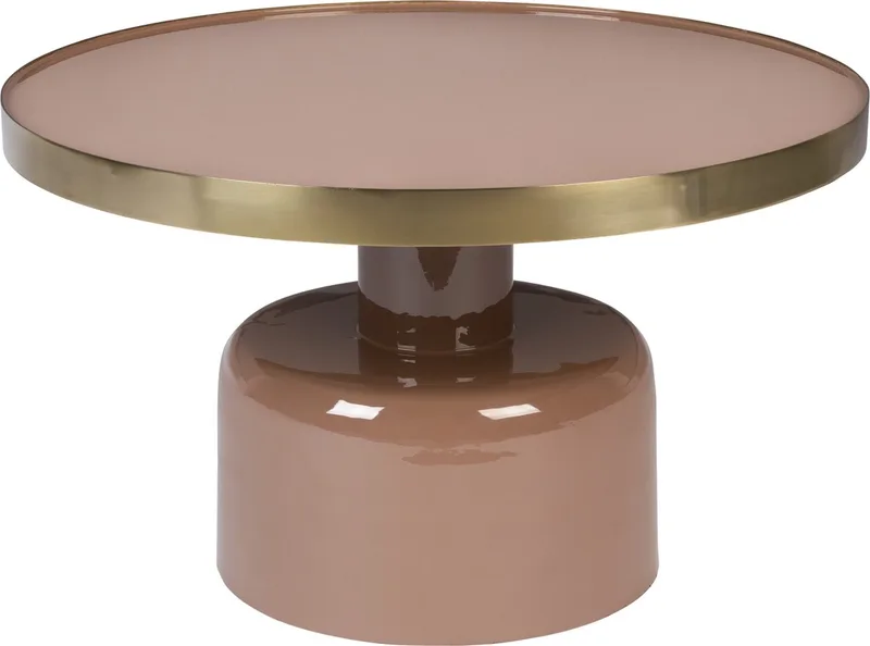 Glam Salontafel Rond 60 cm Goud de Zuiver en Roze – photo du produit