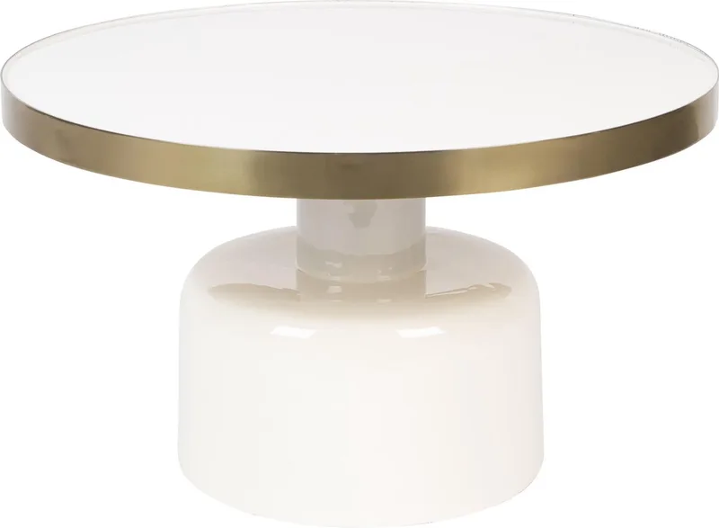 Glam Salontafel Rond 60 cm Goud van Zuiver in Wit – productfoto