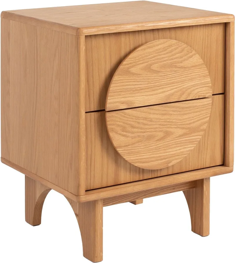 Groove Bijzettafel/ Nachtkastje Eikenhout de Zuiver en Beige – photo du produit