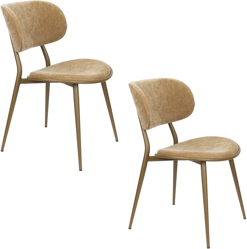 Lieve Eetkamerstoelen Mosterdgeel - Set van 2 van Zuiver in Geel – productfoto