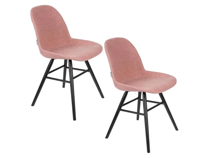 Lot de 2 chaises en tissu rose från Zuiver – produktbild