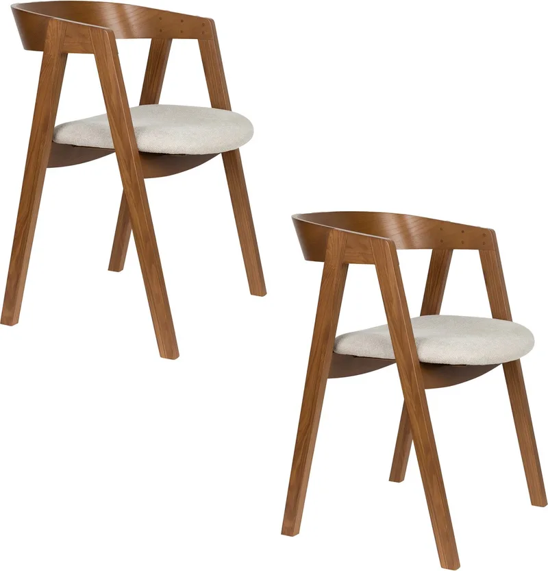 Mads Eetkamerstoelen Donkerbruin - Set van 2 de Zuiver en Bruin – photo du produit