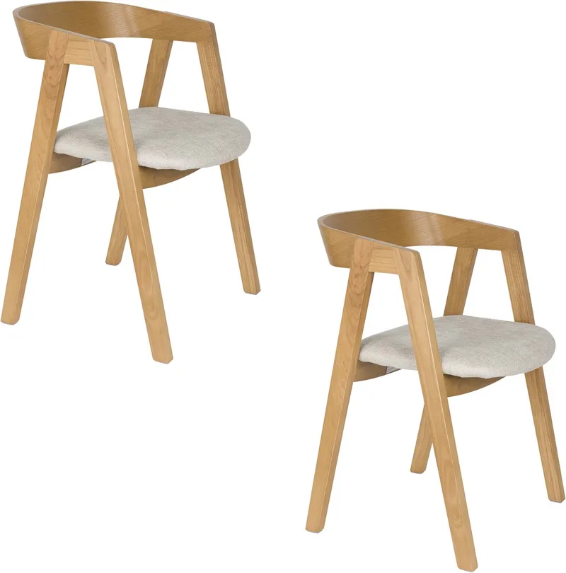 Mads Eetkamerstoelen - Set van 2 van Zuiver in Naturel – productfoto