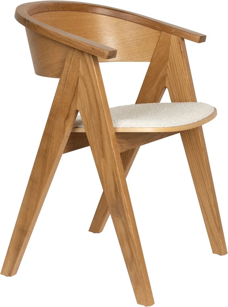 NDSM Eetkamerstoel Armleuning Hout Naturel van Zuiver in Bruin – productfoto