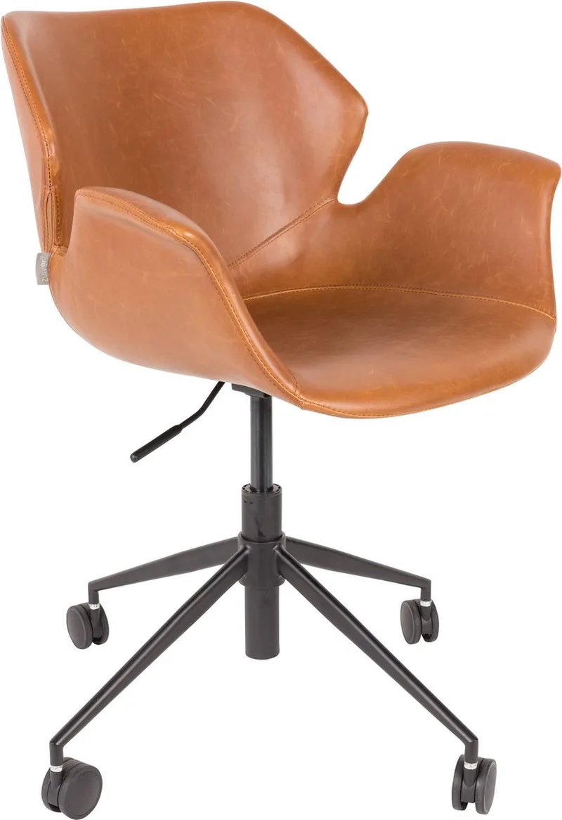 Nikki Bureaustoel Armleuning van Zuiver in Bruin – productfoto