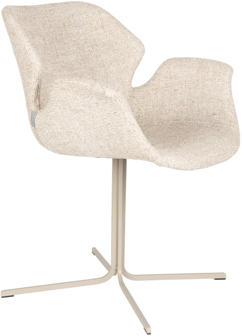 Nikki Eetkamerstoelen Armleuning - Set van 2 von Zuiver in Beige – Produktfoto