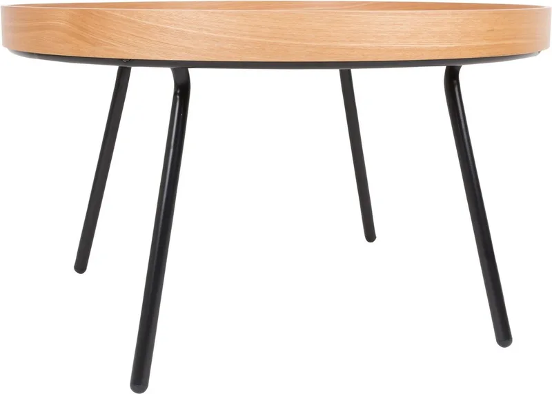 Oak Tray Bijzettafel Rond 78 cm Eikenhout von Zuiver in Bruin – Produktfoto