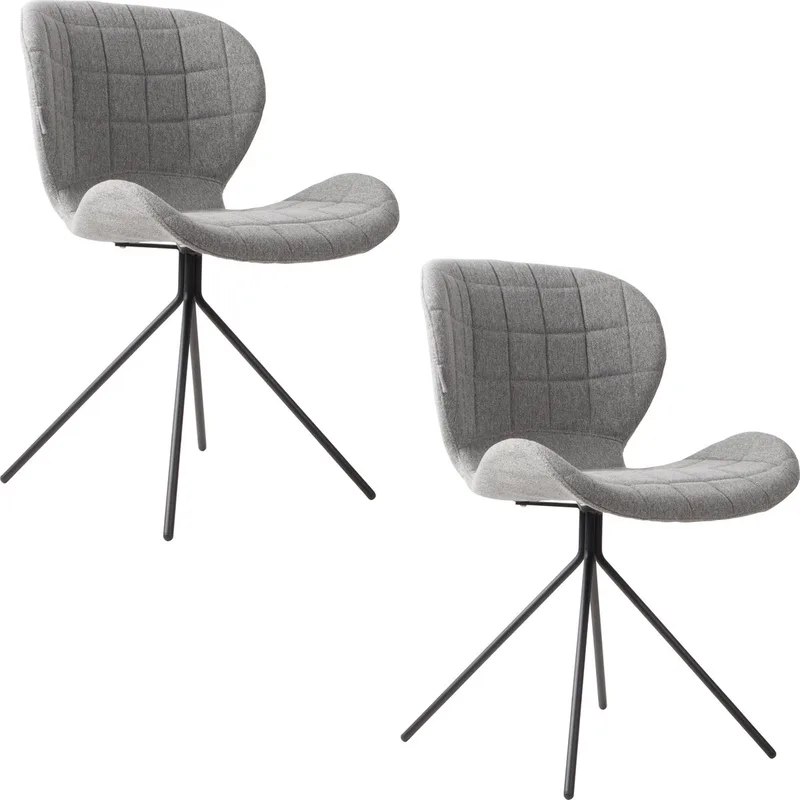 OMG Eetkamerstoelen Licht - Set van 2 von Zuiver in Grijs – Produktfoto