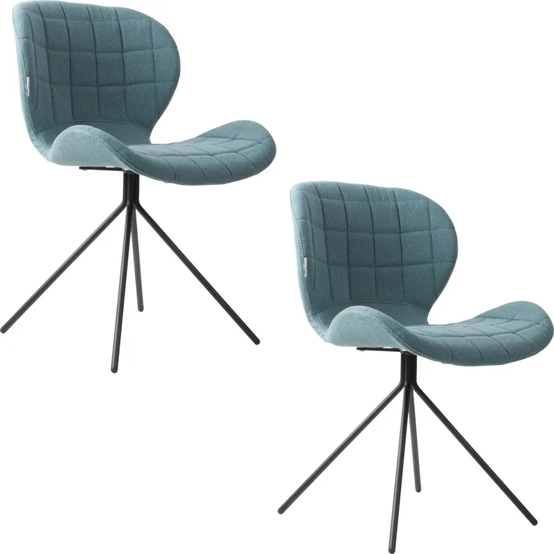 OMG Eetkamerstoelen - Set van 2 von Zuiver in Blauw – Produktfoto