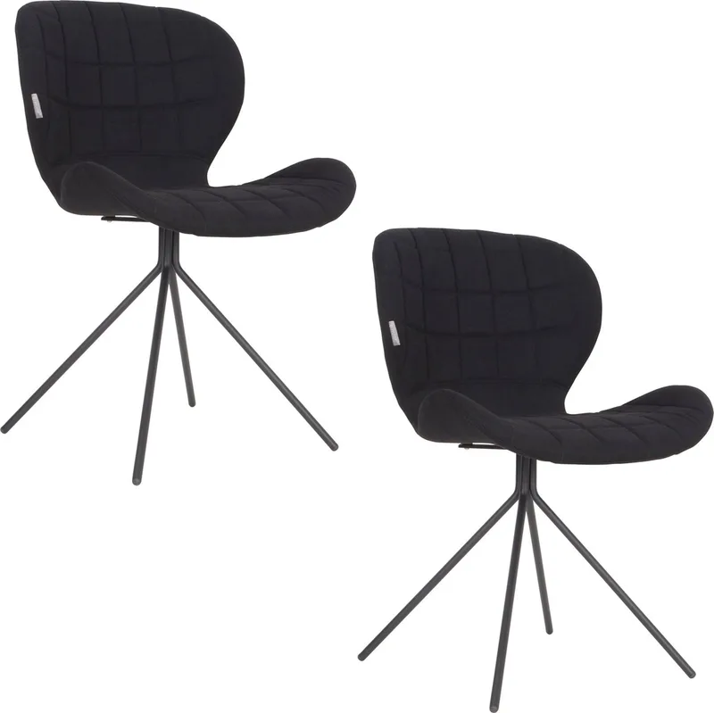 OMG Eetkamerstoelen - Set van 2 von Zuiver in Zwart – Produktfoto