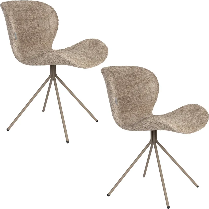 OMG Eetkamerstoelen Soft - Set van 2 von Zuiver in Beige – Produktfoto