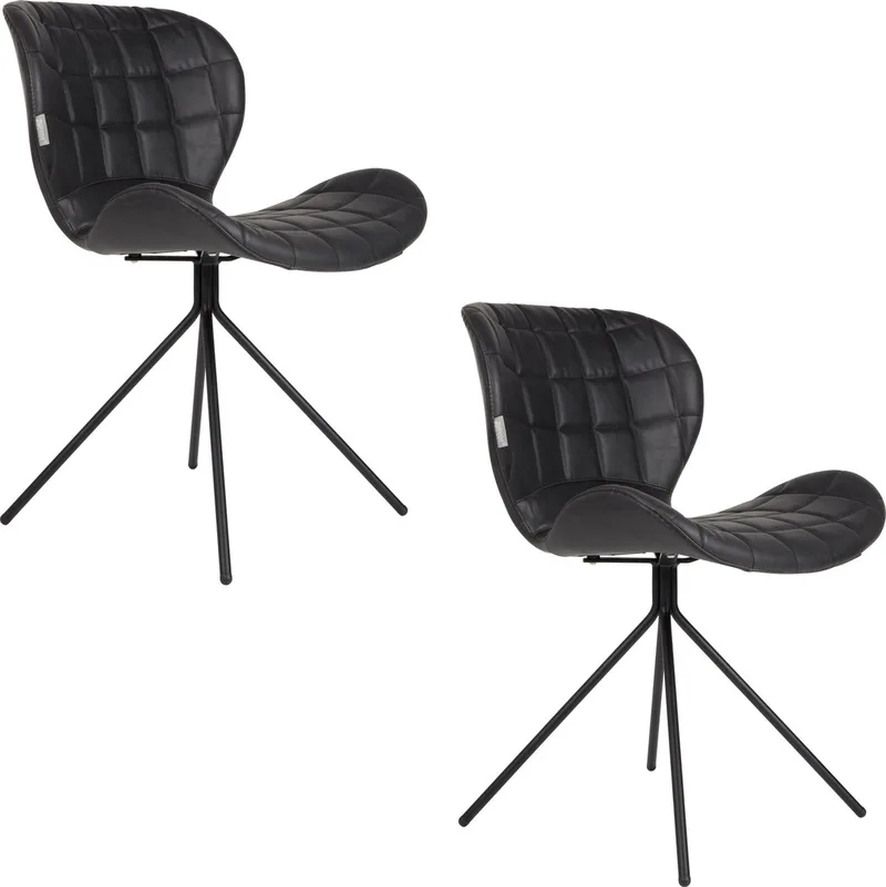 OMG LL Eetkamerstoelen - Set van 2 von Zuiver in Zwart – Produktfoto