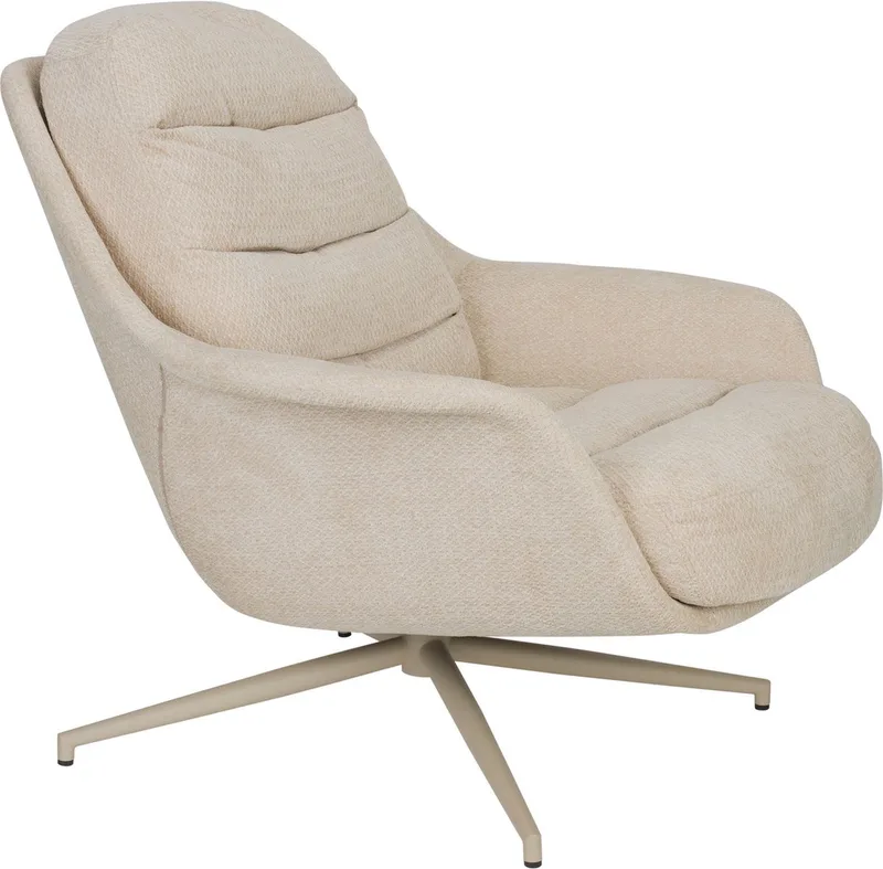 Philly Loungestoel/ fauteuil von Zuiver in Beige – Produktfoto