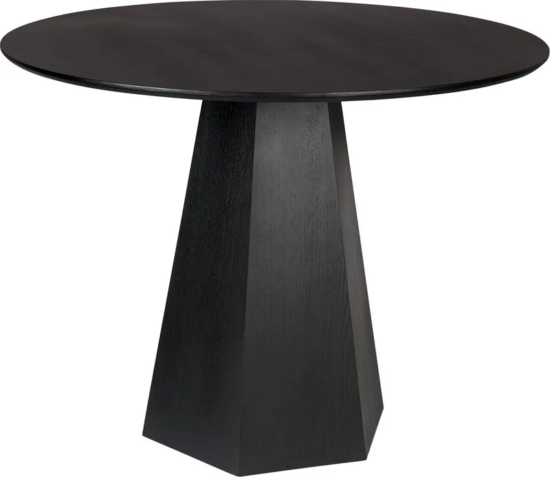 Pilar Eettafel Rond 100 cm Hout von Zuiver in Zwart – Produktfoto