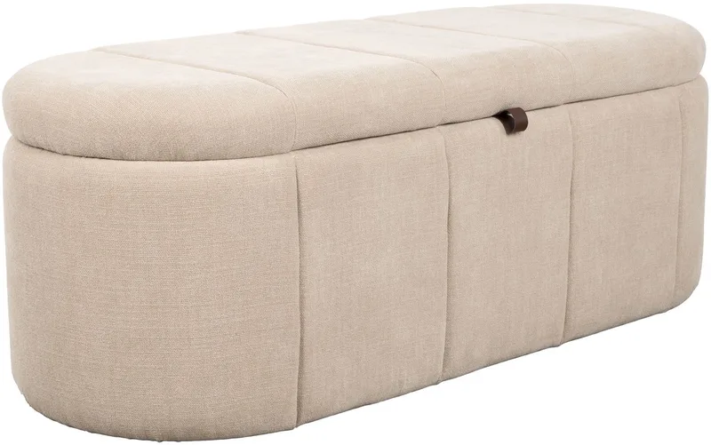 Puffy Opbergbank L von Zuiver in Beige – Produktfoto