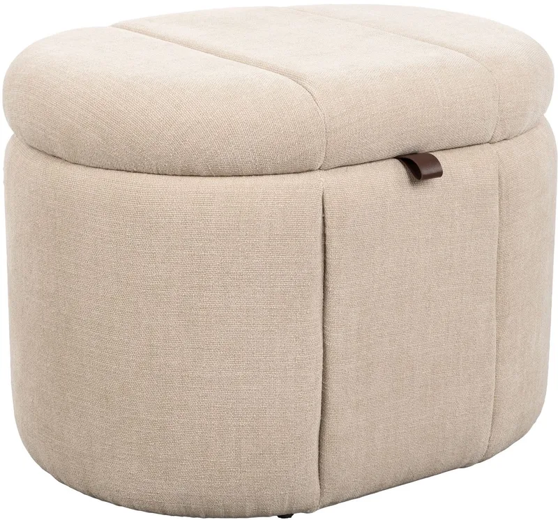 Puffy Opbergbank M von Zuiver in Beige – Produktfoto