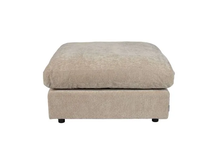 Repose-pied en tissu lin mélangé beige, carré, uni, polyvalent si de Zuiver – photo du produit