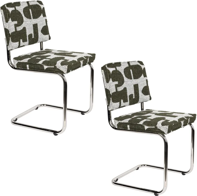 Ridge Deco Symbols Eetkamerstoelen - Set van 2 by Zuiver in Groen – product photo