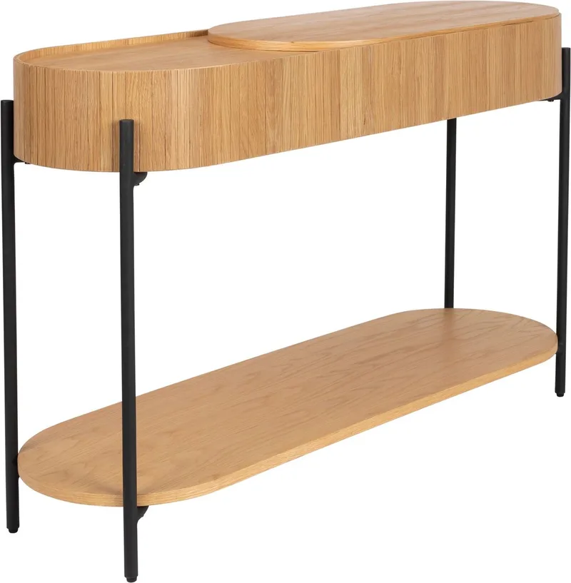 Slides Consoletafel/ Wandtafel met opbergvak 120x 36 cm Hout van Zuiver in Bruin – productfoto