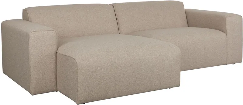 Sofa Milka 3-zitsbank Chaise longue Links Cappuccino van Zuiver in Beige Cappuccino Links – productfoto