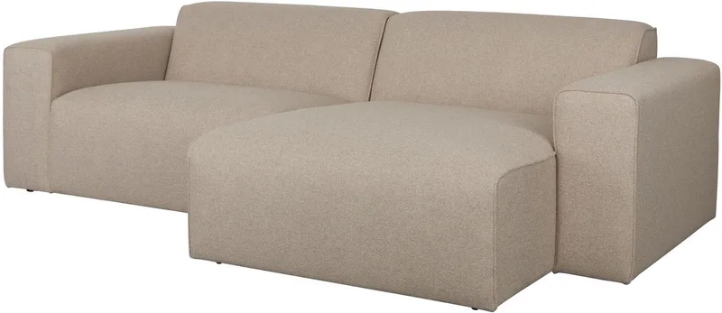 Sofa Milka 3-zitsbank Chaise longue Rechts Cappuccino von Zuiver in Beige Cappuccino Rechts – Produktfoto