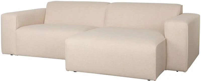 Sofa Milka 3-zitsbank Chaise longue Rechts Zand - Crème van Zuiver in Beige Zand Rechts – productfoto
