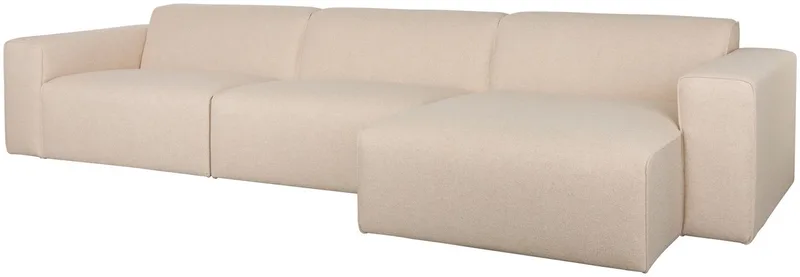 Sofa Milka 4,5-zitsbank Chaise longue Rechts Zand - Crème van Zuiver in Beige Zand Rechts – productfoto