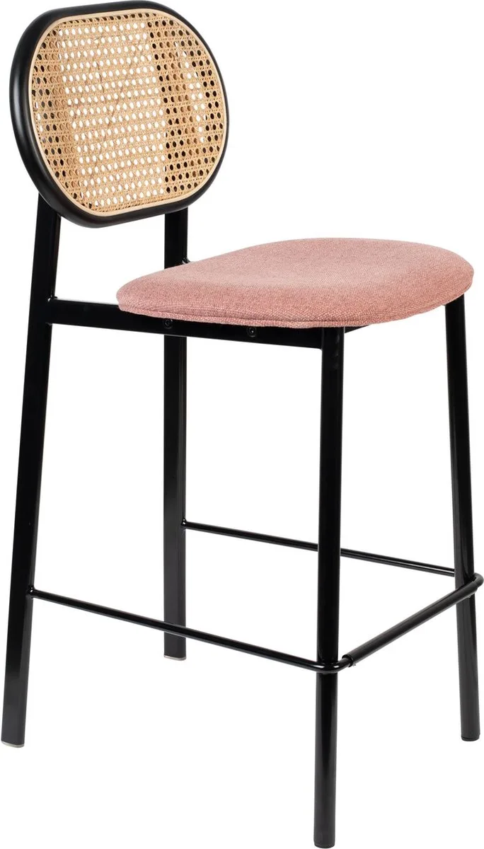 Spike Barkruk rugleuning 64,5 cm Naturel von Zuiver in Roze – Produktfoto