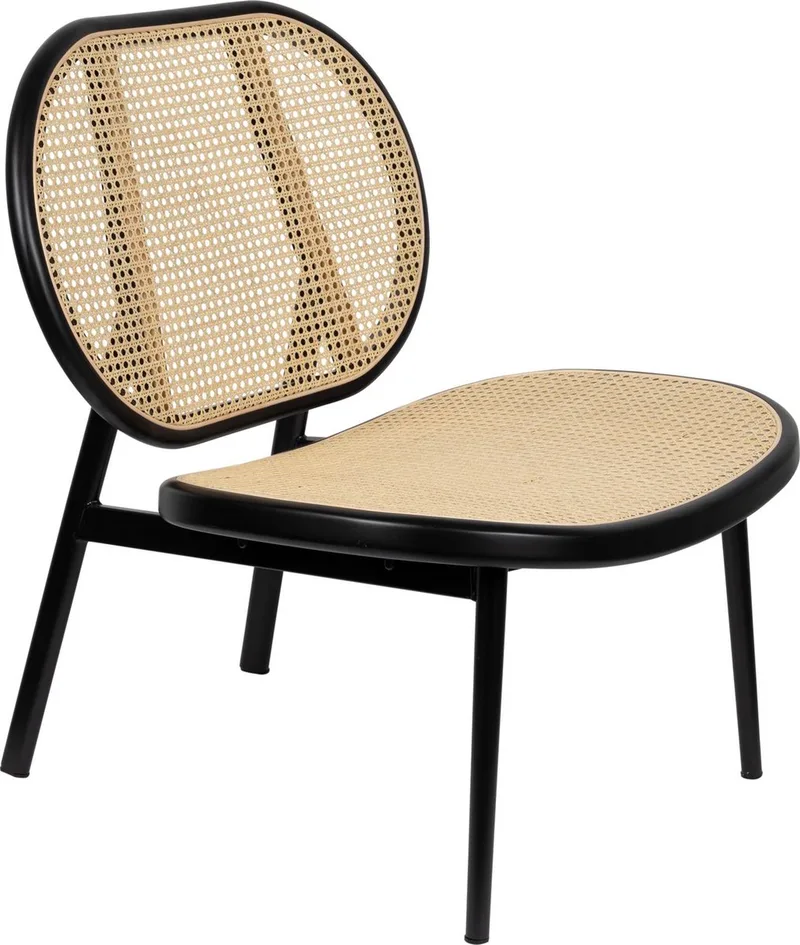 Spike Fauteuil Naturel van Zuiver in Zwart – productfoto